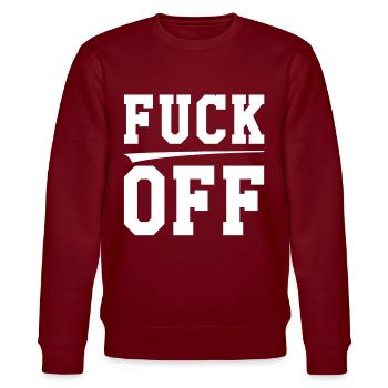 Fuck off - Stanley/Stella Unisex Bio-Sweatshirt CHANGER  - Burgunderrot - Vorne - Nik (191cm) & Marisol (170cm)