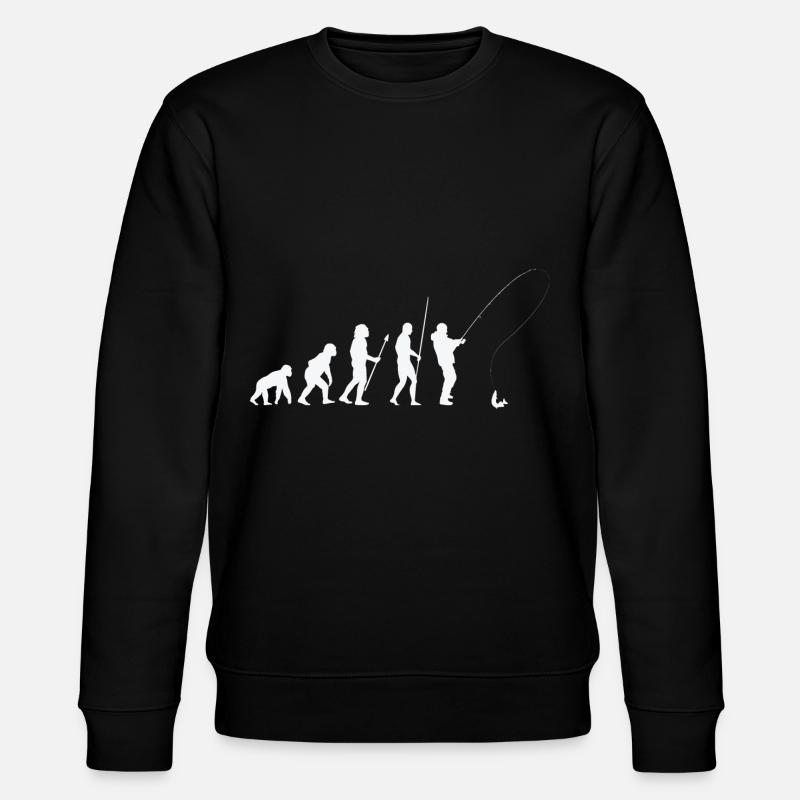 Angler Fischer Angeln Evolution - Stanley/Stella Unisex Bio-Sweatshirt CHANGER  - Schwarz