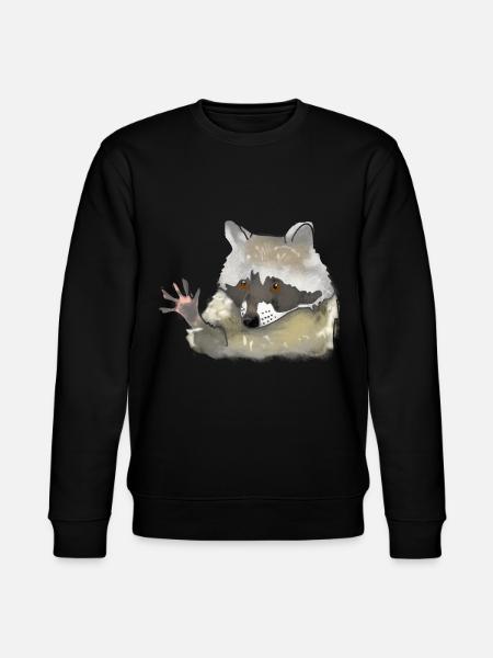 Waschbär - Stanley/Stella Unisex Bio-Sweatshirt CHANGER  - Schwarz