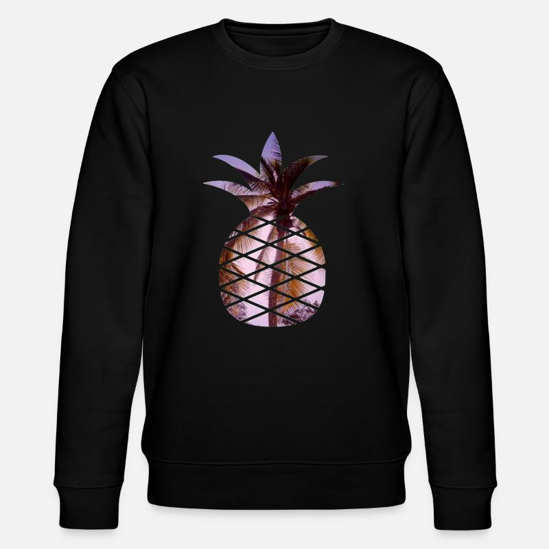 Ananas Palmen Freizeit Sommer - Stanley/Stella Unisex Bio-Sweatshirt CHANGER  - Schwarz