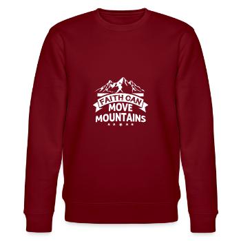 Glaube kann Berge bewegen Bibel Christian - Stanley/Stella Unisex Bio-Sweatshirt CHANGER  - Burgunderrot - Vorne - Nik (191cm) & Marisol (170cm)