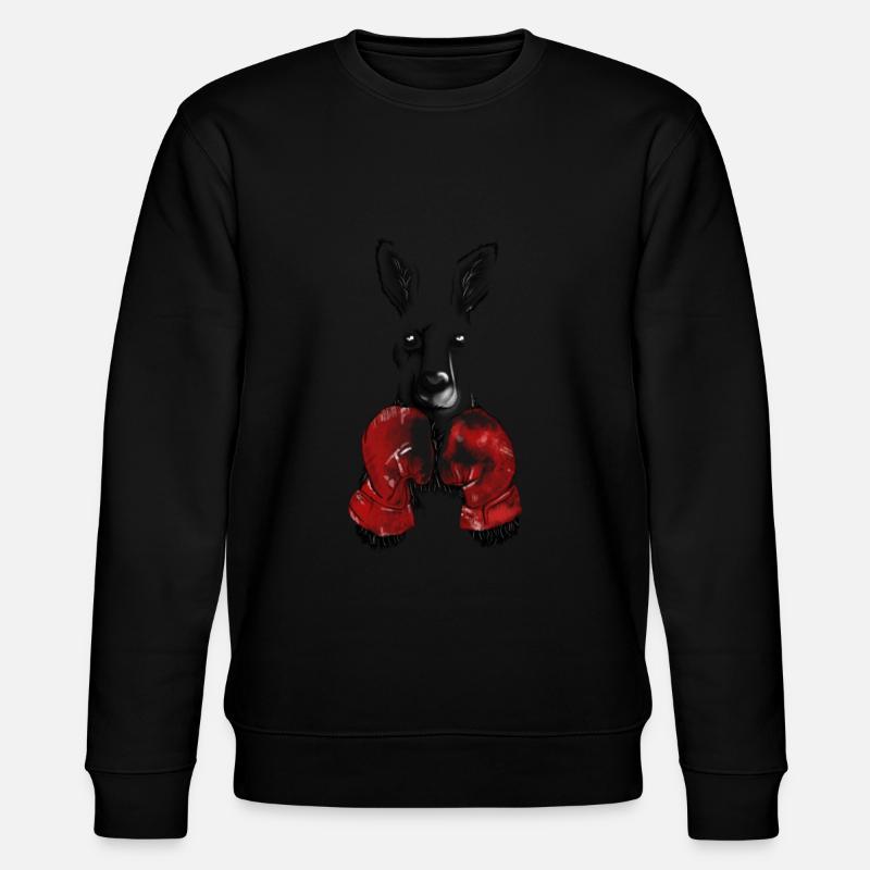 Känguru mit Boxhandschuhen - Stanley/Stella Unisex Bio-Sweatshirt CHANGER  - Schwarz