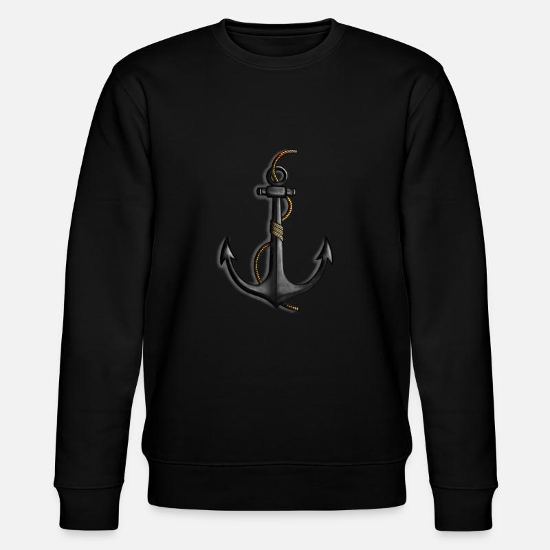 Anker mit Tau - Stanley/Stella Unisex Bio-Sweatshirt CHANGER  - Schwarz