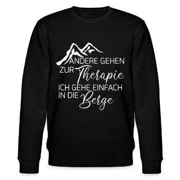 Andere gehen zur Therapie - Stanley/Stella Unisex Bio-Sweatshirt CHANGER  - Schwarz - Vorne - Nik (191cm) & Marisol (170cm)