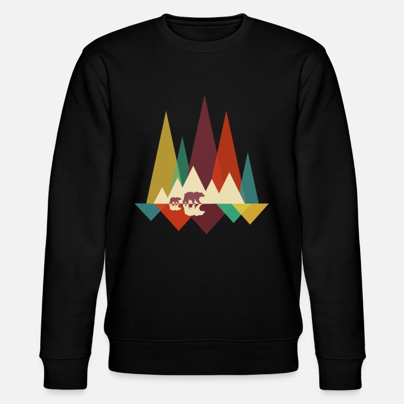Der Wandernde Bär Wandernde Bären - Stanley/Stella Unisex Bio-Sweatshirt CHANGER  - Schwarz
