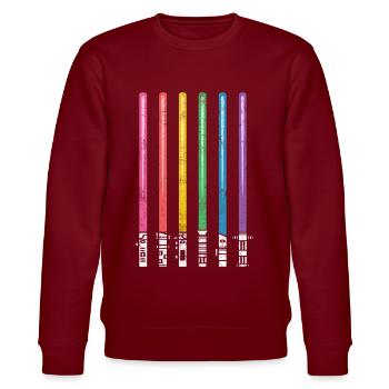 Pride Regenbogen CSD LGBT - Stanley/Stella Unisex Bio-Sweatshirt CHANGER  - Burgunderrot - Vorne - Nik (191cm) & Marisol (170cm)