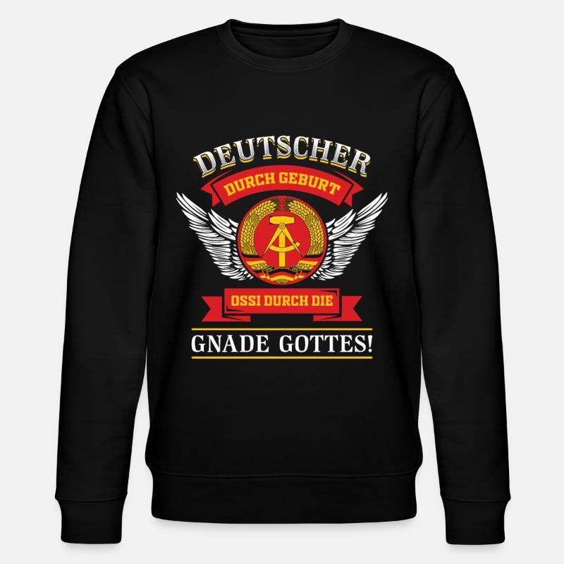 DDR Ossi Ostdeutschland - Stanley/Stella Unisex Bio-Sweatshirt CHANGER  - Schwarz