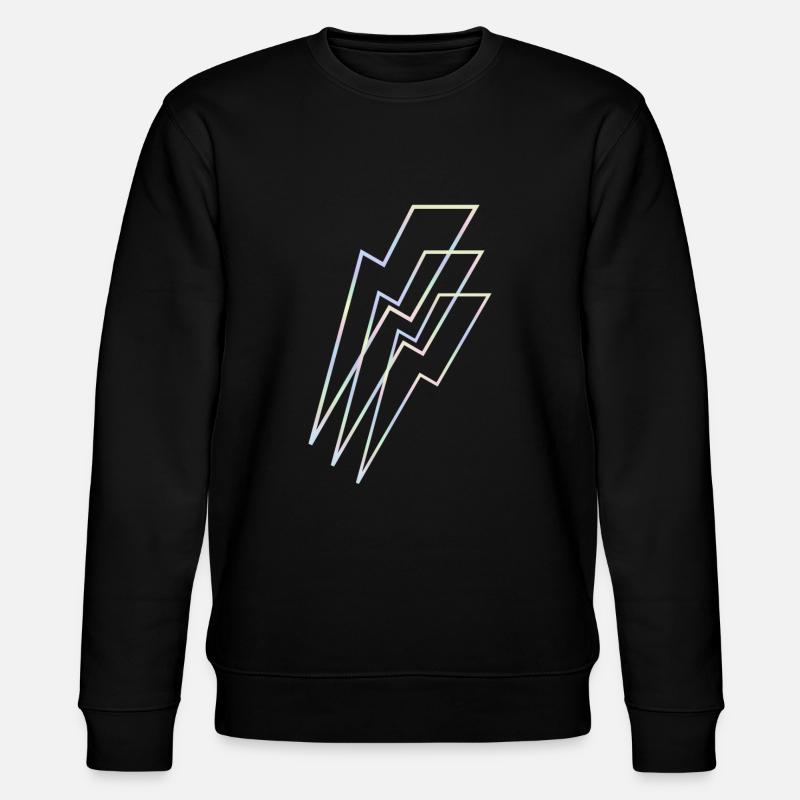 Blitz holographisch - Stanley/Stella Unisex Bio-Sweatshirt CHANGER  - Schwarz