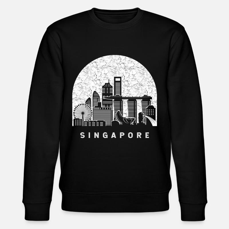 Skyline von Singapur - Stanley/Stella Unisex Bio-Sweatshirt CHANGER  - Schwarz