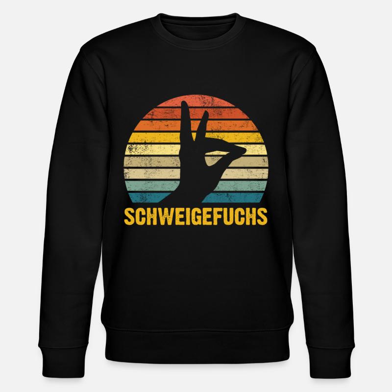 Lustige Lehrer Geschenkidee | Schweigefuchs Retro - Stanley/Stella Unisex Bio-Sweatshirt CHANGER  - Schwarz