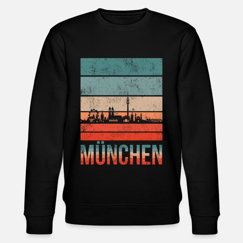 München Skyline - Stanley/Stella Unisex Bio-Sweatshirt CHANGER  - Schwarz