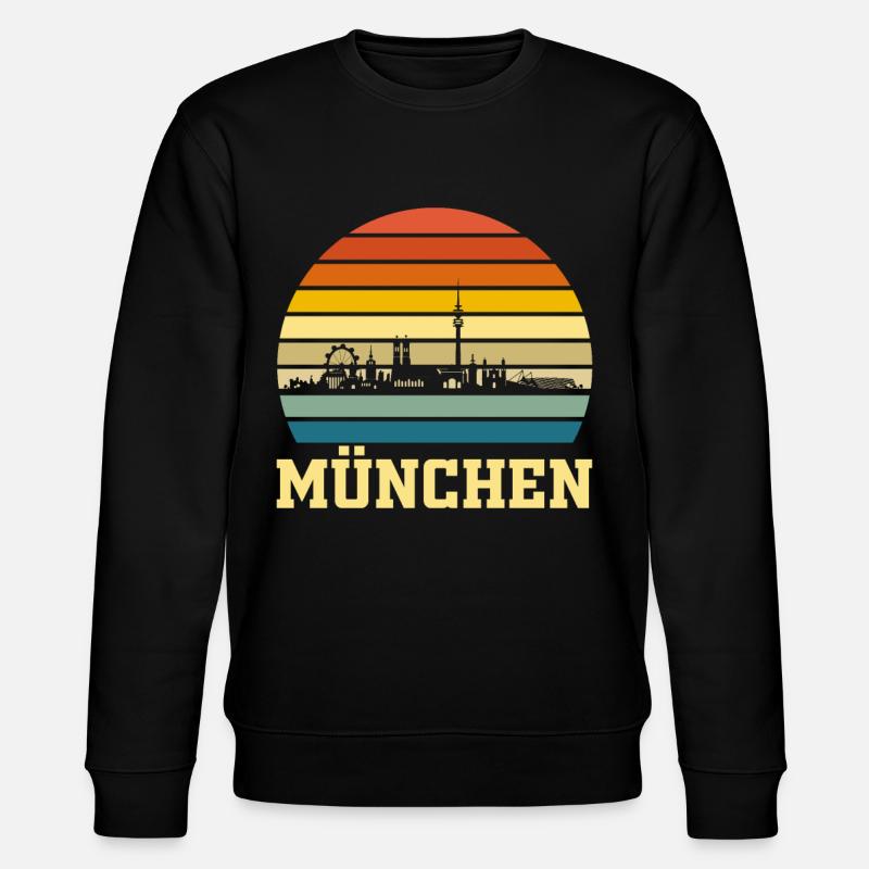München Retro - Stanley/Stella Unisex Bio-Sweatshirt CHANGER  - Schwarz