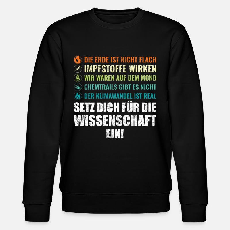 Klimawandel Wissenschaft Umweltschutz Klima - Stanley/Stella Unisex Bio-Sweatshirt CHANGER  - Schwarz