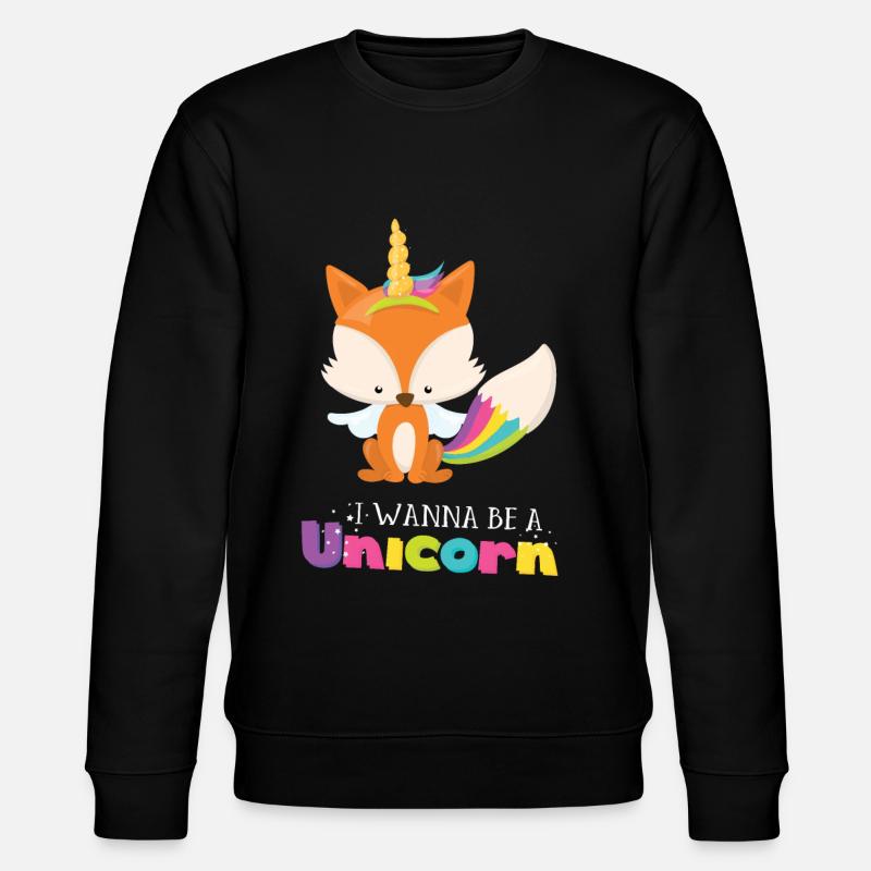 Einhorn Fuchs - Stanley/Stella Unisex Bio-Sweatshirt CHANGER  - Schwarz