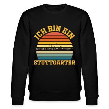 Stuttgart | Ich bin ein Stuttgarter - Stanley/Stella Unisex Bio-Sweatshirt CHANGER  - Schwarz - Vorne - Nik (191cm) & Marisol (170cm)