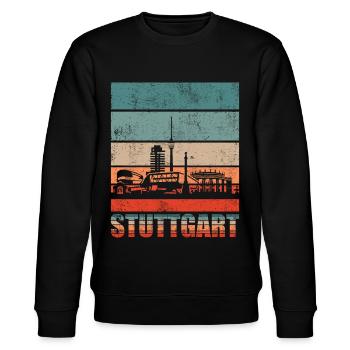 Stuttgart Skyline Geschenkidee - Stanley/Stella Unisex Bio-Sweatshirt CHANGER  - Schwarz - Vorne - Nik (191cm) & Marisol (170cm)