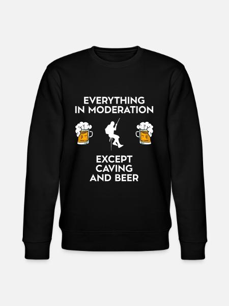 Caving Spelunking Potholing And Beer - Stanley/Stella CHANGER Unisex Organic Sweatshirt - black