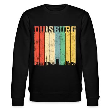 Duisburg | Retro Vintage - Stanley/Stella Unisex Bio-Sweatshirt CHANGER  - Schwarz - Vorne - Nik (191cm) & Marisol (170cm)