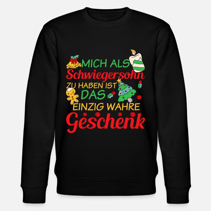 Weihnachtssprüche Geschenk - Schwiegersohn - Stanley/Stella Unisex Bio-Sweatshirt CHANGER  - Schwarz