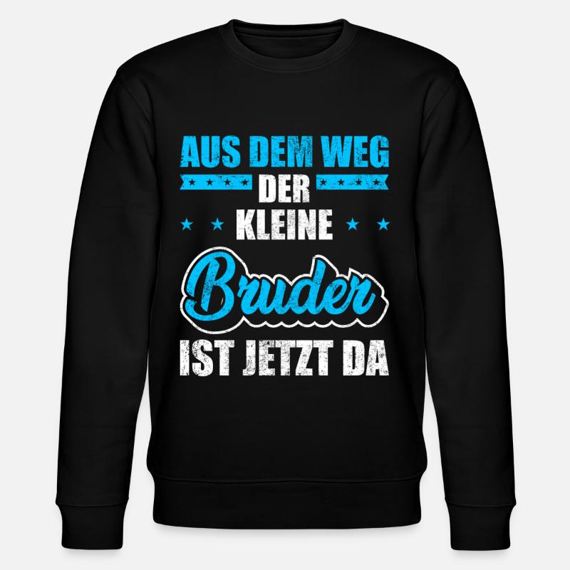 Kleiner Bruder Spruch - Stanley/Stella Unisex Bio-Sweatshirt CHANGER  - Schwarz
