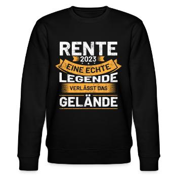 Rentner Rente 2023 | Rentner Sprüche - Stanley/Stella Unisex Bio-Sweatshirt CHANGER  - Schwarz - Vorne - Nik (191cm) & Marisol (170cm)