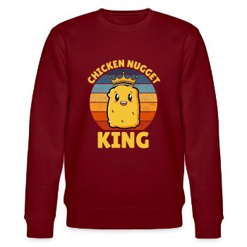 Chicken Nugget King Geburtstag Fast Food Lustig - Stanley/Stella Unisex Bio-Sweatshirt CHANGER  - Burgunderrot - Vorne - Nik (191cm) & Marisol (170cm)