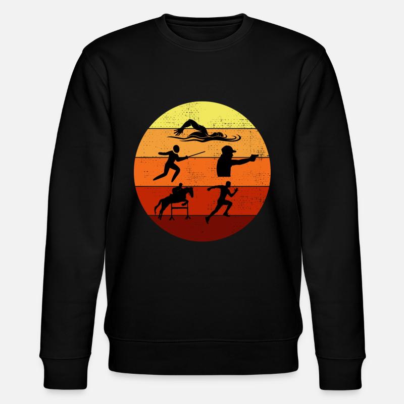 Pentathlon moderne - Escrime Natation Équitation - Sweat bio CHANGER Stanley/Stella Unisexe - noir