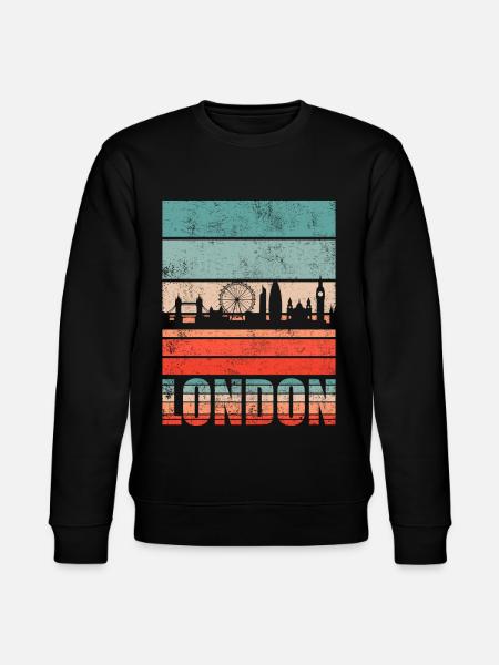 London Retro Skyline - Stanley/Stella Unisex Bio-Sweatshirt CHANGER - Schwarz