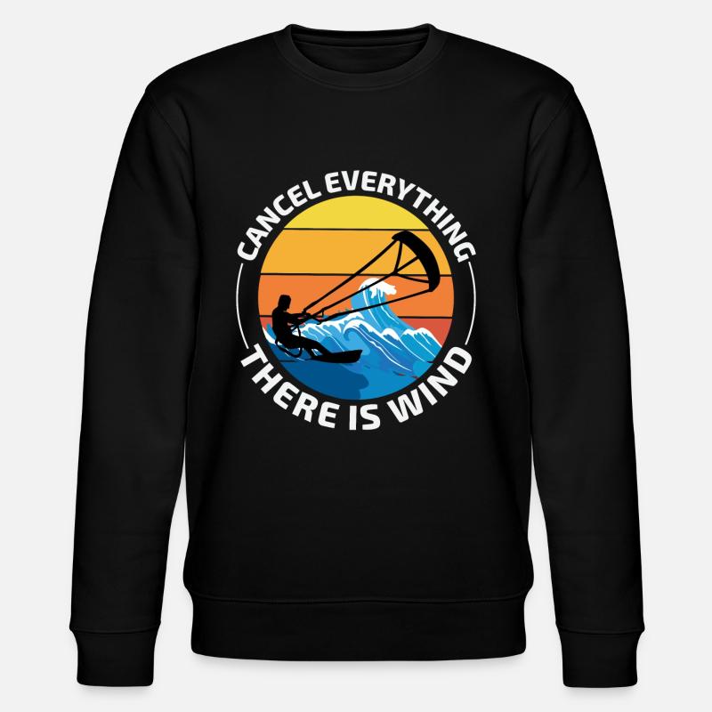 Kitesurfing Kiteboarding Kiteboarder Kitesurf - Stanley/Stella CHANGER Unisex Organic Sweatshirt - black