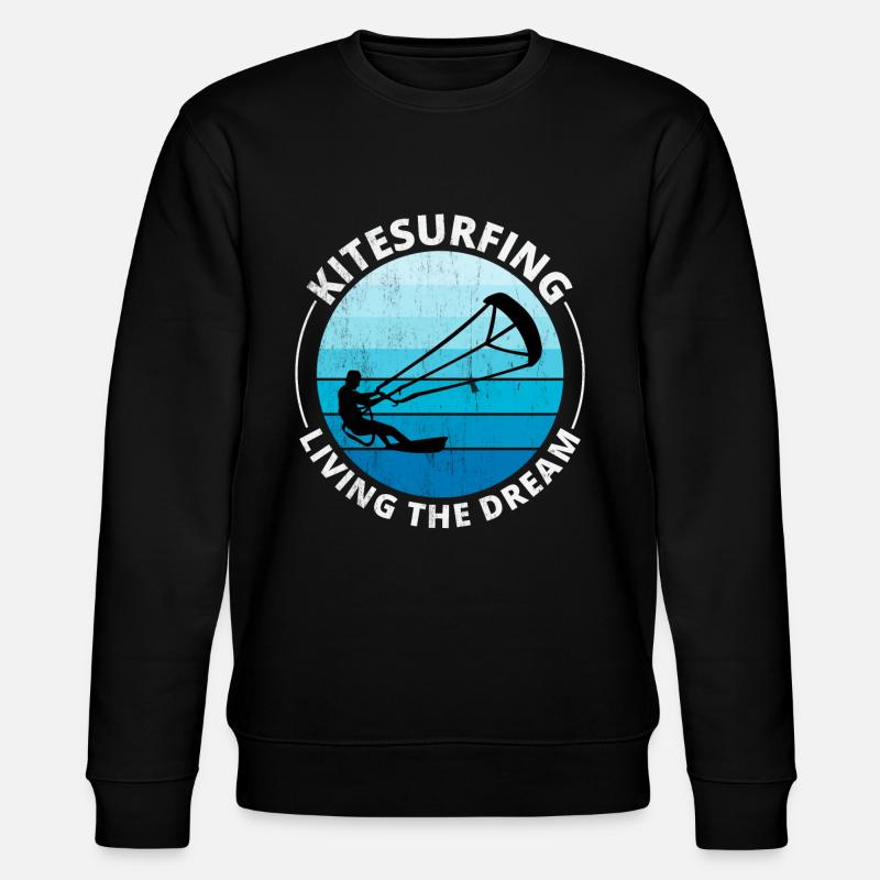 Kitesurfing Kitesurf Kiteboarding Kiteboarder - Stanley/Stella CHANGER Unisex Organic Sweatshirt - black
