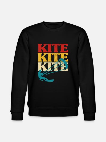 Retro Kitesurfing Kitesurf Kiteboarding - Stanley/Stella CHANGER Unisex Organic Sweatshirt - black
