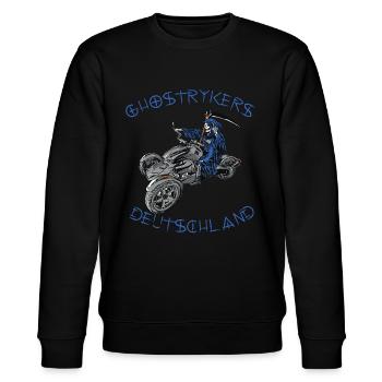 Ghostryker Deutschland Blau - Stanley/Stella Unisex Bio-Sweatshirt CHANGER  - Schwarz - Vorne - Nik (191cm) & Marisol (170cm)