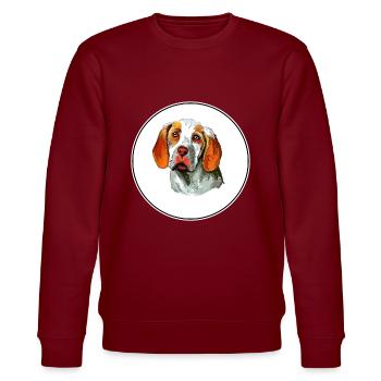 Ariege Pointer Hund Aquarell Kunst Illustration - Stanley/Stella Unisex Bio-Sweatshirt CHANGER  - Burgunderrot - Vorne - Nik (191cm) & Marisol (170cm)