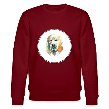 Zentralasiatischer Schäferhund Aquarell Illustration - Stanley/Stella Unisex Bio-Sweatshirt CHANGER  - Burgunderrot - Vorne - Nik (191cm) & Marisol (170cm)