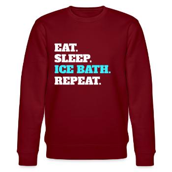 Ice bath - Stanley/Stella CHANGER Unisex Organic Sweatshirt - burgundy - Front - Nik (191cm) & Marisol (170cm)