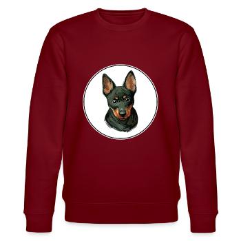Lancashire Heeler Hund Aquarell Illustration - Stanley/Stella Unisex Bio-Sweatshirt CHANGER  - Burgunderrot - Vorne - Nik (191cm) & Marisol (170cm)