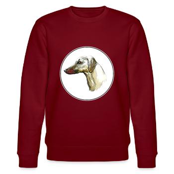 Sloughi Hund Aquarell Skizze Illustration - Stanley/Stella Unisex Bio-Sweatshirt CHANGER  - Burgunderrot - Vorne - Nik (191cm) & Marisol (170cm)