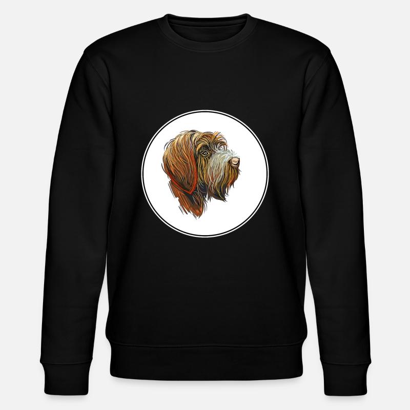Drahthaar Pointing Griffon Dog Illustration - Stanley/Stella Unisex Bio-Sweatshirt CHANGER  - Schwarz