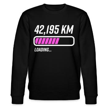 Marathon Marathonläufer Strecke Sportler - Stanley/Stella Unisex Bio-Sweatshirt CHANGER  - Schwarz - Vorne - Nik (191cm) & Marisol (170cm)