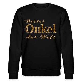 Onkel Familie Geschenk Geschenkidee - Stanley/Stella Unisex Bio-Sweatshirt CHANGER  - Schwarz - Vorne - Nik (191cm) & Marisol (170cm)