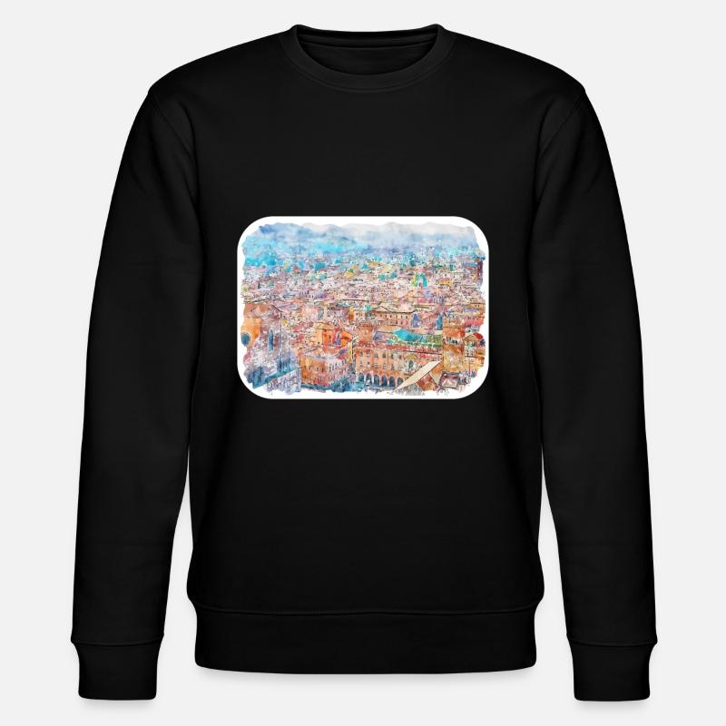 Bologne Italie Aquarelle Esquisse Illustration - Sweat bio CHANGER Stanley/Stella Unisexe - noir