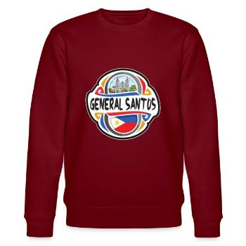 General Santos Philippines Flag Travel Souvenir Ba - Stanley/Stella CHANGER Unisex Organic Sweatshirt - burgundy - Front - Nik (191cm) & Marisol (170cm)
