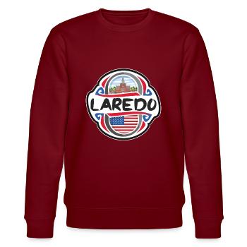 Laredo USA Drapeau des États-Unis Souvenir de voyage Badg - Sweat bio CHANGER Stanley/Stella Unisexe - bordeaux - Devant - Nik (191cm) & Marisol (170cm)