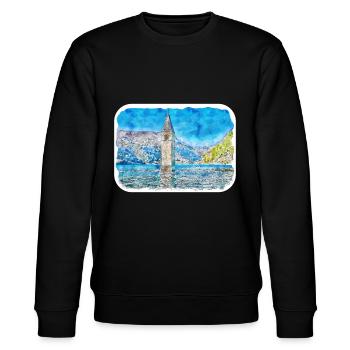 Europa Aquarellskizze Handgezeichnete Illustration - Stanley/Stella Unisex Bio-Sweatshirt CHANGER  - Schwarz - Vorne - Nik (191cm) & Marisol (170cm)