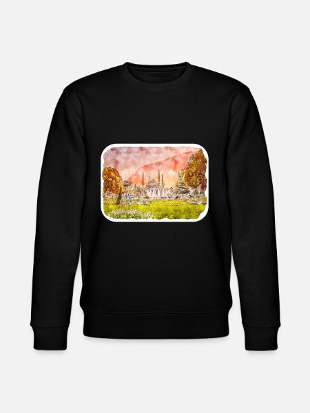 Tyrkiet akvarel skitse håndtegnet illustration - Stanley/Stella økologisk unisex-sweatshirt CHANGER  - sort