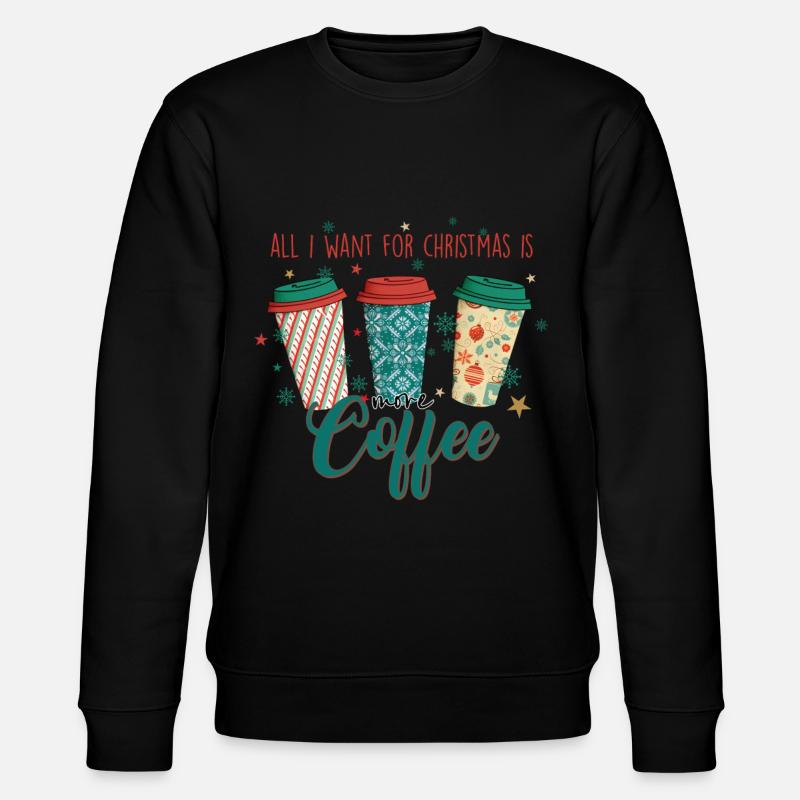 Kaffee Kaffeetrinker Geschenkidee - Stanley/Stella Unisex Bio-Sweatshirt CHANGER  - Schwarz