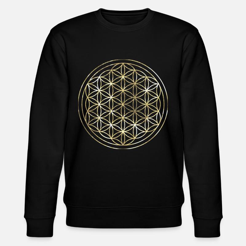Blume des Lebens gold - Stanley/Stella Unisex Bio-Sweatshirt CHANGER  - Schwarz