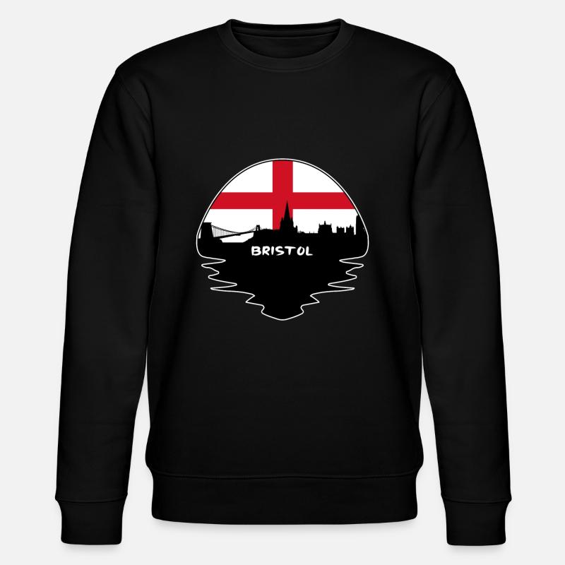 Bristol-England-Flaggen-Skyline-Schattenbild-Reise - Stanley/Stella Unisex Bio-Sweatshirt CHANGER  - Schwarz