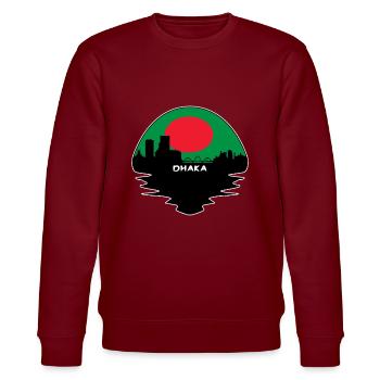 Dhaka Bangladesh Flag Skyline Silhouette Travel - Stanley/Stella CHANGER Unisex Organic Sweatshirt - burgundy - Front - Nik (191cm) & Marisol (170cm)