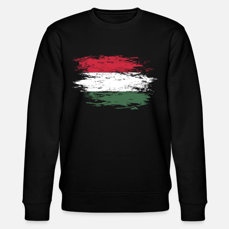 Ungarn Flagge used - Stanley/Stella Unisex Bio-Sweatshirt CHANGER  - Schwarz